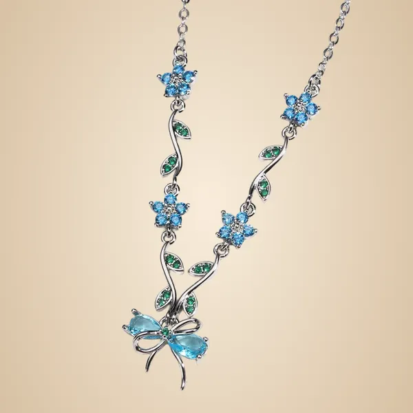 Chain_Necklace_-_White_Gold_Color_Blue_Diamond