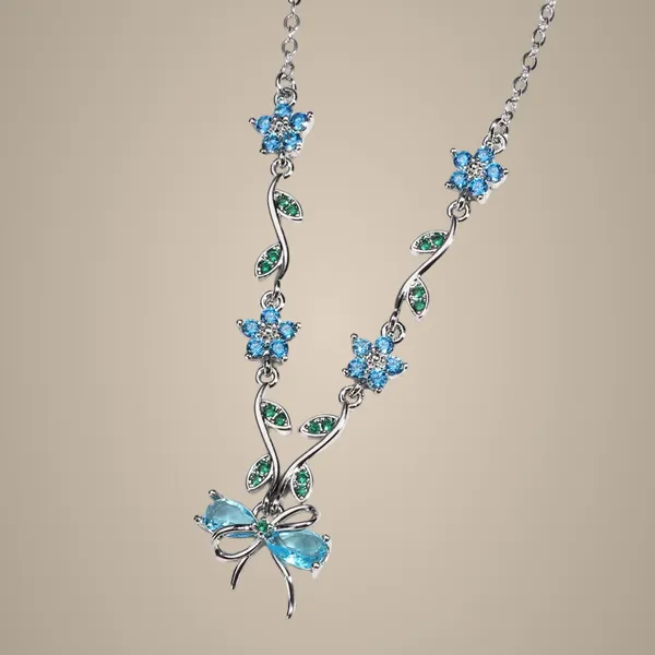 Chain_Necklace_-_White_Gold_Color_Blue_Diamond