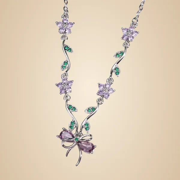 Chain_Necklace_-_White_Gold_Color_Purple_Diamond