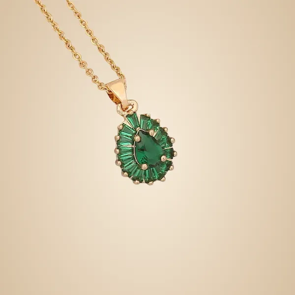 Stainless_Steel_Gold_Plated_Pendant_-_Green
