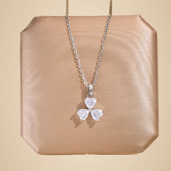 Stainless_Steel_Pendant_-_Silver_Three_Hearts