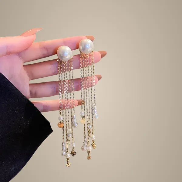 Golden_Pearl_Tassel_earring