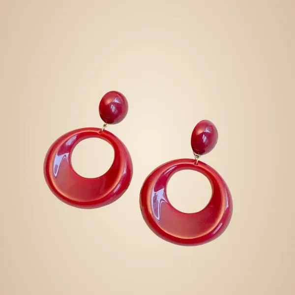 Circle_Acrylic_Earrings_-_Wine_Red