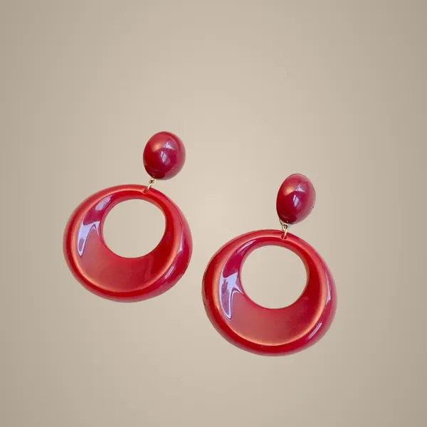 Circle_Acrylic_Earrings_-_Wine_Red
