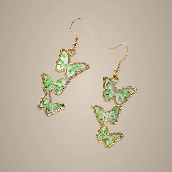 Resin_Drop_Earrings_-_Green_Three_Butterflies