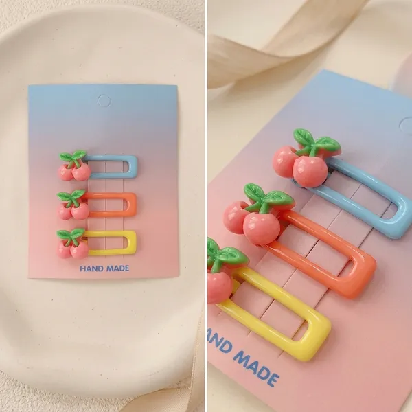 Korean_Cute_Fruit_Hair_Clips_Set_-_Rose_Red_Cherry