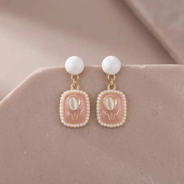 Elegant_Flower_Drop_Earrings_-_Pink