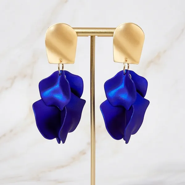 Korean_Style_Tassel_Earring_-_Blue