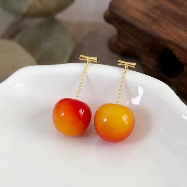 Reddish_Yellow_Large_Cherry_Earring