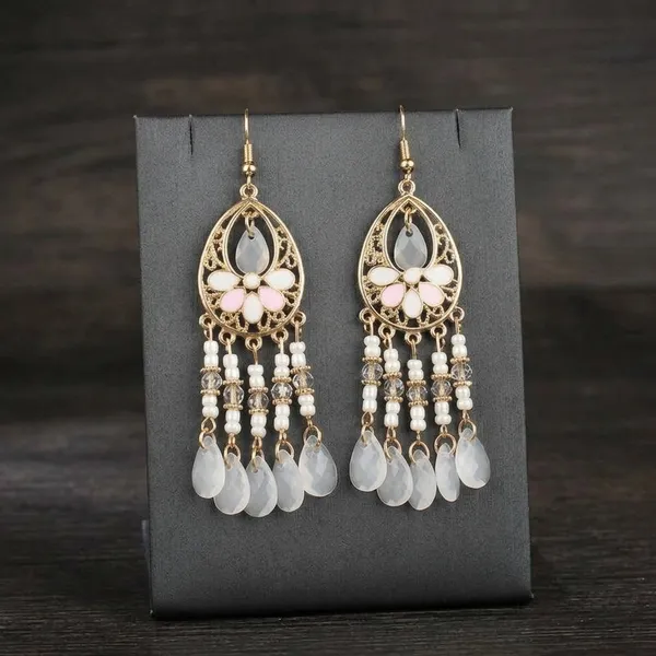 Floral_Crystal_Tassel_Drop_Earrings