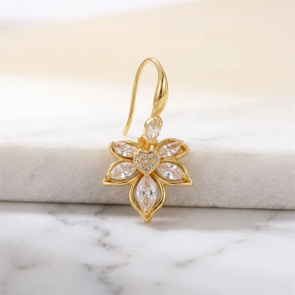 Golden_Crystal_Flower_Drop_Earrings_-_Gold_Plated