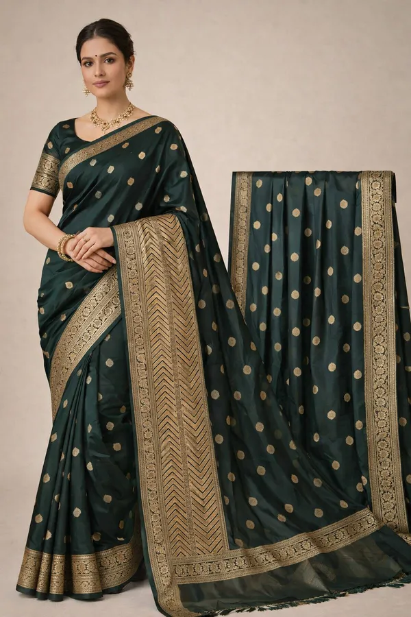 Deep_Green_Silk_Saree_For_Women