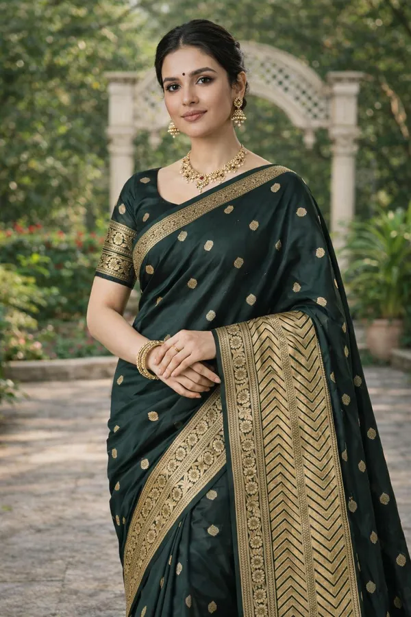 Deep_Green_Silk_Saree_For_Women