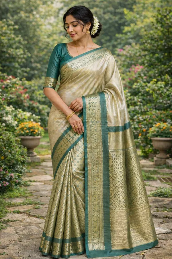 Golden_Silk_Saree_For_Women