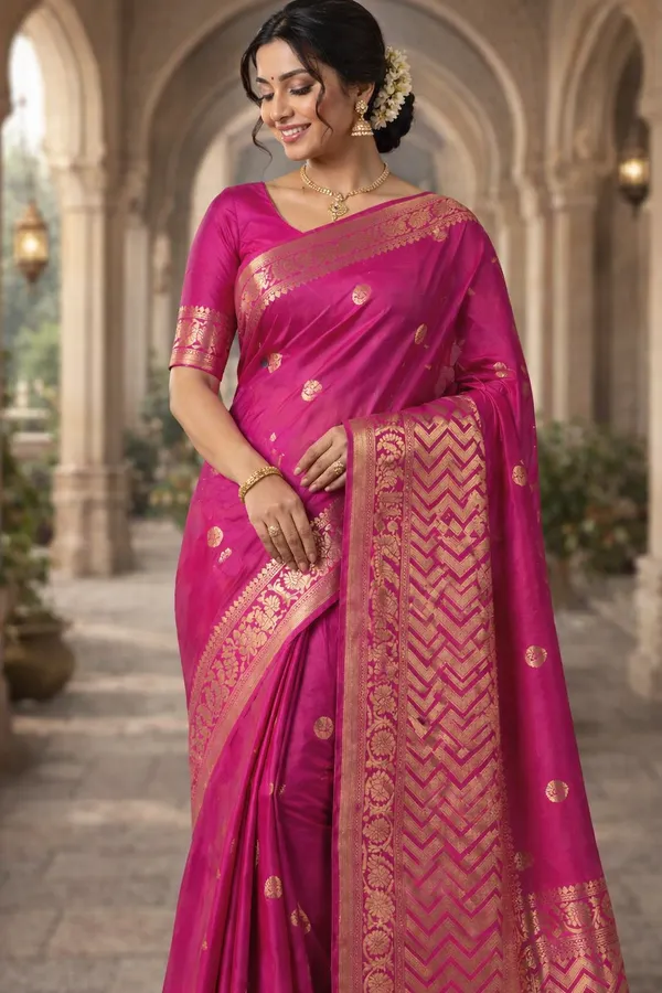Magenta_Pink_Silk_Saree_For_Women