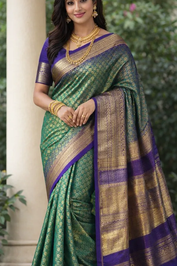 Peacock_Blue_Silk_Saree_For_Women