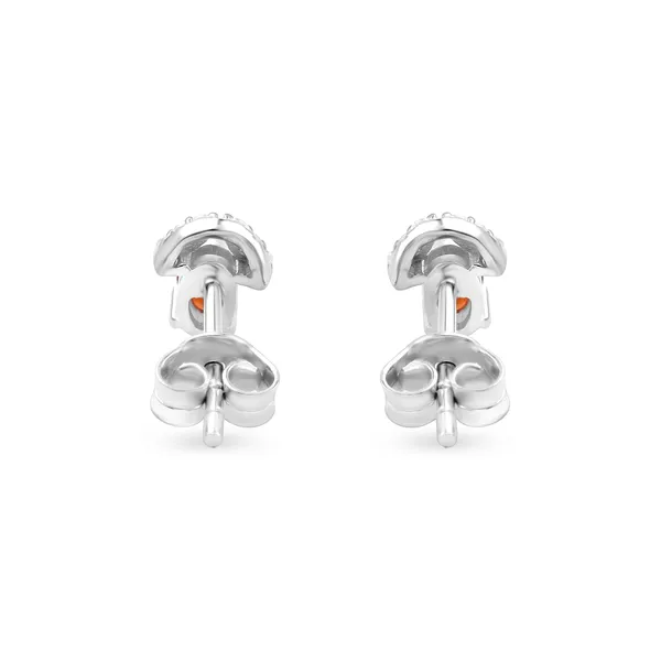 925_Silver_Small_Earrings_With_Red_Cz_And_Sparkling_Accents