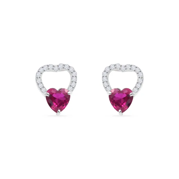 925_Silver_Heart_Earrings_With_Ruby_Red_Cz_Tone_And_Cz_Halo