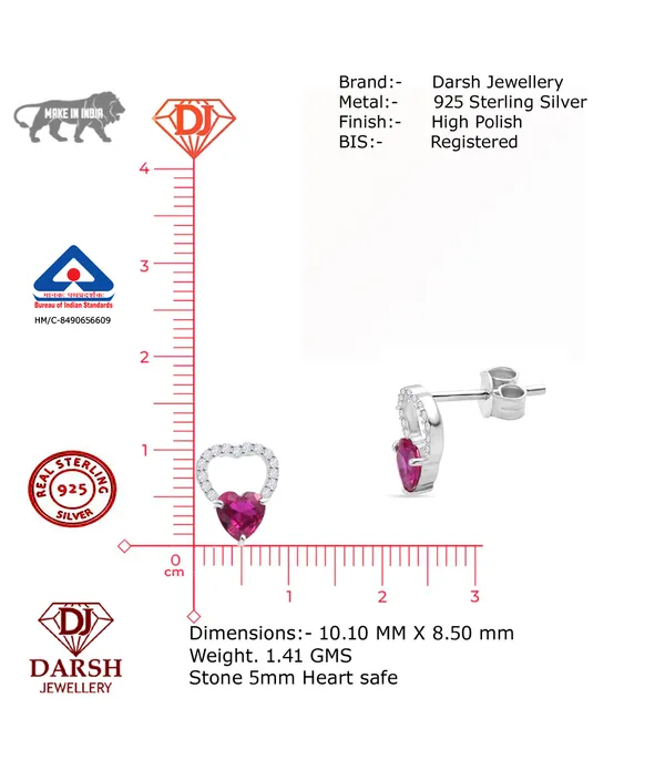 925_Silver_Heart_Earrings_With_Ruby_Red_Cz_Tone_And_Cz_Halo