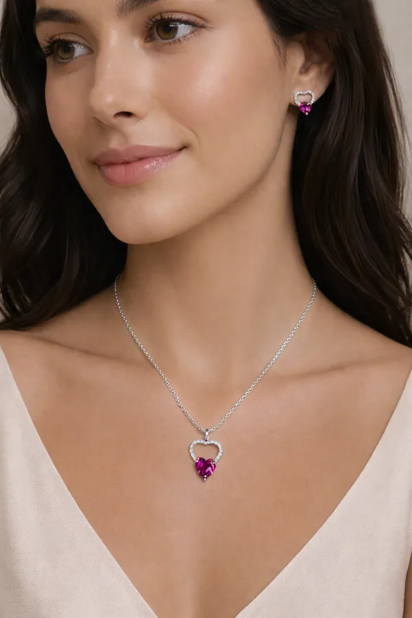 925_Sterling_Silver_Heart_and_Round_Cubic_Zirconia_Pendant_Necklace_for_Women