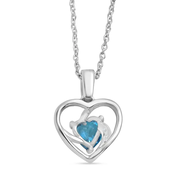 925_Silver_Heart_Pendant_With_Blue_Tone_And_Cz_Accents