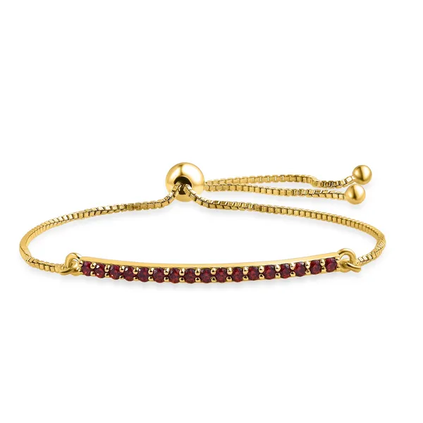 __925_Silver_Adjustable_Slider_Bracelet,_Gold_Plated_With_Red_Gemstones