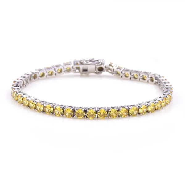 925_Sterling_Silver_Yellow_Cubic_Zirconia_Round_Bracelet__Rhodium_Plated_925_Silver_Bracelet_Handmade_Jewelry_Gift_For_Women_Minimalist_Jewelry