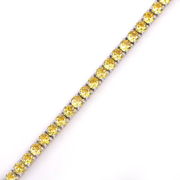 925_Sterling_Silver_Yellow_Cubic_Zirconia_Round_Bracelet__Rhodium_Plated_925_Silver_Bracelet_Handmade_Jewelry_Gift_For_Women_Minimalist_Jewelry