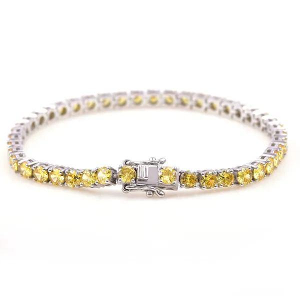 925_Sterling_Silver_Yellow_Cubic_Zirconia_Round_Bracelet__Rhodium_Plated_925_Silver_Bracelet_Handmade_Jewelry_Gift_For_Women_Minimalist_Jewelry