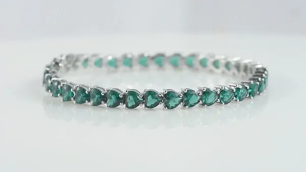 925_Sterling_Silver_Green_Emerald_CZ_Heart_Bracelet_Rhodium_Plated_925_Silver_Handmade_Bracelet_Jewelry_Gift_for_Her_Minimalist_Jewelry