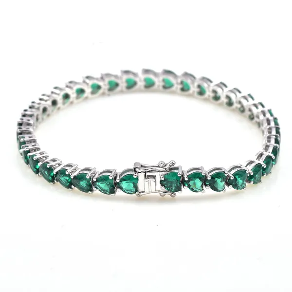 925_Sterling_Silver_Green_Emerald_CZ_Heart_Bracelet_Rhodium_Plated_925_Silver_Handmade_Bracelet_Jewelry_Gift_for_Her_Minimalist_Jewelry