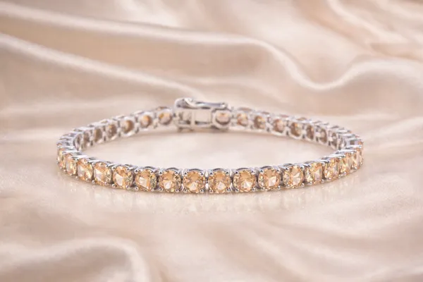 925_Sterling_Silver_Yellow_Cubic_Zirconia_Round_Bracelet_Rhodium_Plated_925_Silver_Bracelet_Handmade_Jewelry_Gift_For_Women_Minimalist_Jewelry