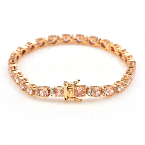 925_Sterling_Silver_Champagne_CZ_Oval_Bracelet_Gold_Plated_925_Silver_Bracelet_Handmade_Jewelry_Gift_For_her