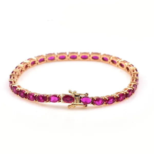 925_Sterling_Silver_Ruby_CZ_Oval_Bracelet_Gold_Plated_925_Silver_Handmade_Bracelet_Gift_For_Women