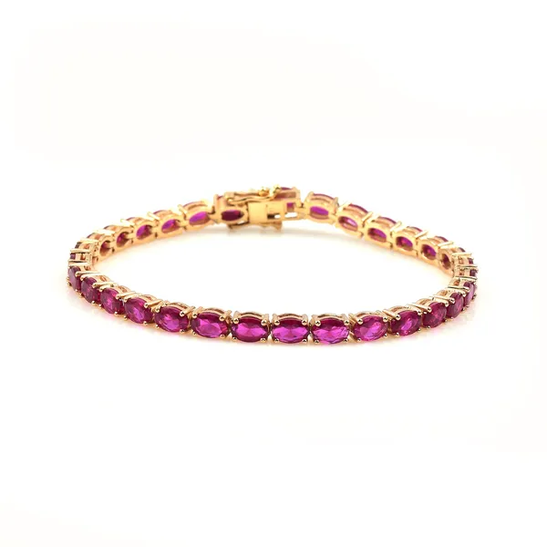 925_Sterling_Silver_Ruby_CZ_Oval_Bracelet_Gold_Plated_925_Silver_Handmade_Bracelet_Gift_For_Women
