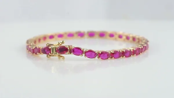 925_Sterling_Silver_Ruby_CZ_Oval_Bracelet_Gold_Plated_925_Silver_Handmade_Bracelet_Gift_For_Women