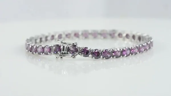 925_Sterling_Silver_Amethyst_CZ_Round_Bracelet_Rhodium_Plated_925_Silver_Bracelet_Handmade_Jewelry_Gift_For_Women