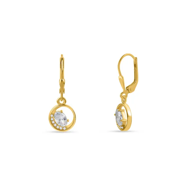 __925_Sterling_Silver_Gold_Plated_Drop_Earrings_With_Aaa_Cubic_Zirconia_For_Girls_Dengle_Earrings,_Ocations_And_Daily_Weare_Tradisional_Look_Earrings,_Goldgold_Plated
