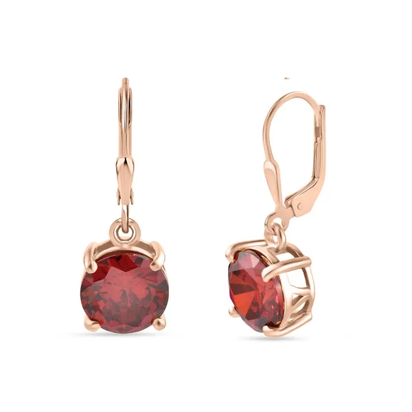 925_Sterling_Silver_Solitaire_Earrings_Red_Ruby_CZ_Stones_Rose_Gold_Plated__Beautiful_925_Silver_Drop_Earrings