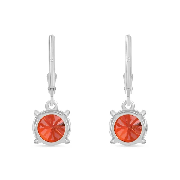 925_Sterling_Silver_Solitaire_Earrings_Red_Ruby_CZ_Stones_Rhodium_Plated__Beautiful_Gift_for_Her_Silver__Drop_Earrings