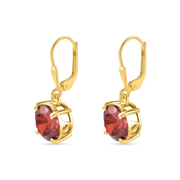 925_Sterling_Silver_Solitaire_Earrings_Red_Ruby_CZ_Stones_Gold_Plated__Beautiful_Party_Wear_Silver_Drop_Earrings