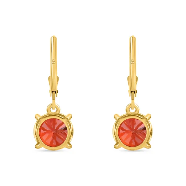 925_Sterling_Silver_Solitaire_Earrings_Red_Ruby_CZ_Stones_Gold_Plated__Beautiful_Party_Wear_Silver_Drop_Earrings
