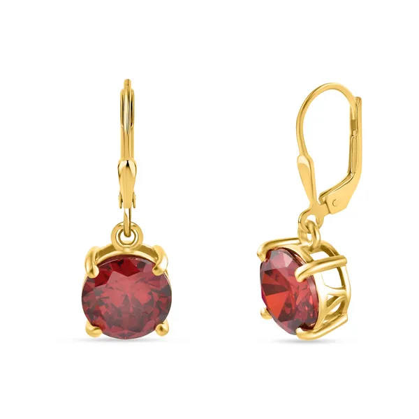 925_Sterling_Silver_Solitaire_Earrings_Red_Ruby_CZ_Stones_Gold_Plated__Beautiful_Party_Wear_Silver_Drop_Earrings