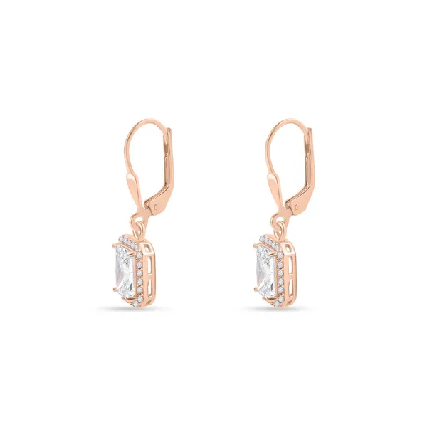 925_Silver_White_Cz_Solitaire_Drop_Earrings_With_Rose_Gold_Plating__Beautiful_Party_Wear_Drop_Earrings