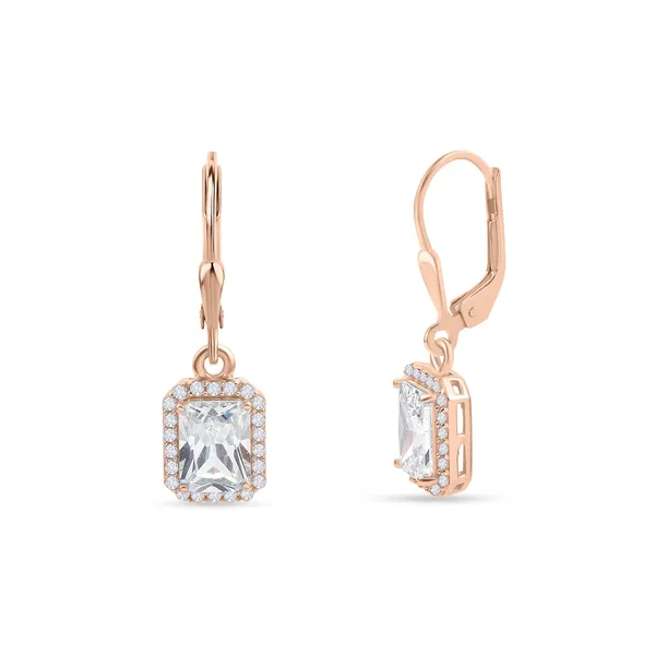 925_Silver_White_Cz_Solitaire_Drop_Earrings_With_Rose_Gold_Plating__Beautiful_Party_Wear_Drop_Earrings