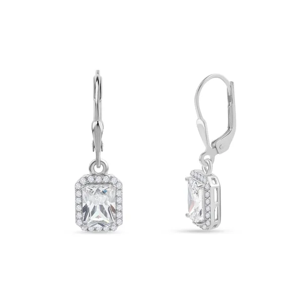 925_Silver_White_Cz_Solitaire_Drop_Earrings_With_Rhodium_Plating__Beautiful_Party_Wear_Drop_Earrings