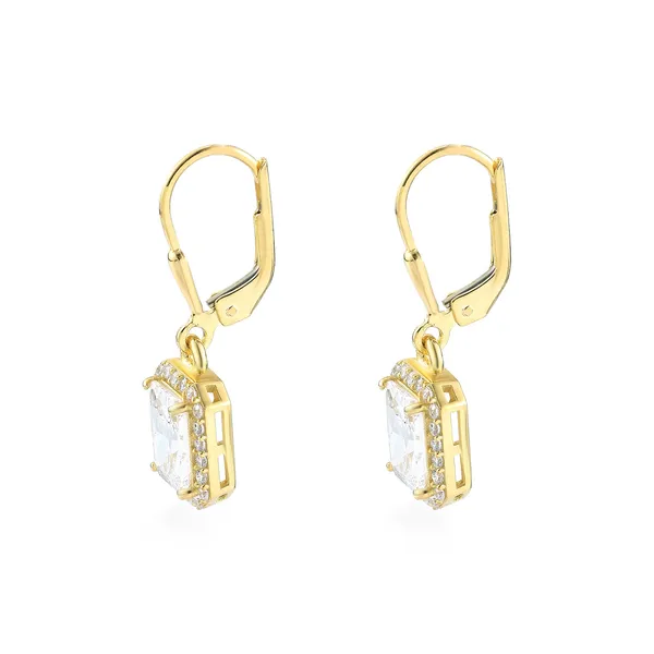 925_Silver_White_Cz_Solitaire_Drop_Earrings_With_0.5_Micron_Gold_Plating__Beautiful_Party_Wear_Drop_Earrings