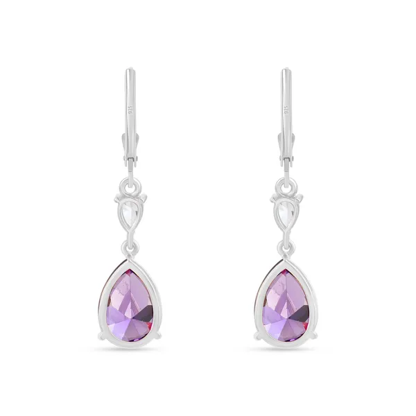 925_Silver_Amethyst_Cz_Dangle_Earrings_With_Rhodium_Plating,_Earrings_For_Women_Girls