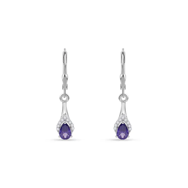 925_Silver_Amethyst_Cz_Drop_Earrings_With_Gold_Plated_Huggie_Hoop_Earrings_For_Women