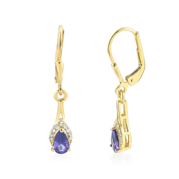 925_Silver_Amethyst_CZ_Drop_Earrings_with_Gold-Plated_Huggie_Hoop_Earrings_for_women_BIS_Registered